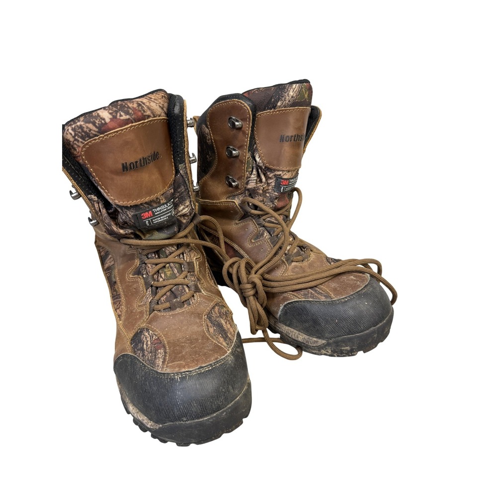Northside Snow Boots Mens‎ Size 10.5 Brown Camo Waterproof Thinsulate Hunting